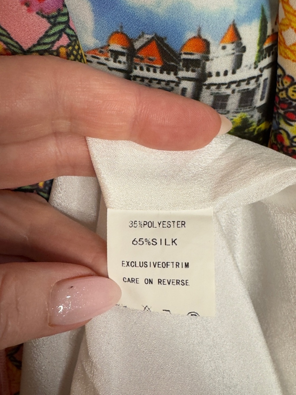 NWOT Silk-blend dress features a vibrant fan and Sicilian folklore print size M - Picture 9 of 12